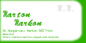 marton markon business card